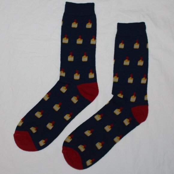 Makers' Mark Bourbon Bottle & Saved by the Bell Graphic Men's Cotton Dress Socks - Picture 4 of 8